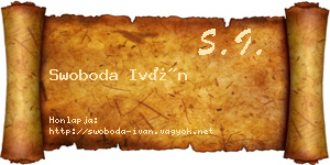 Swoboda Iván névjegykártya